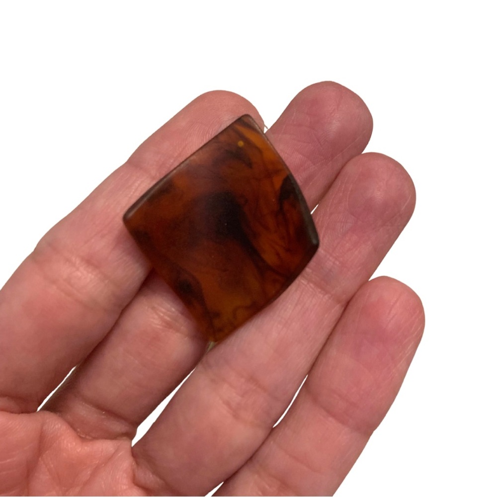 2/$30 Two Pairs Brown Orange Tortoise Shell Stud Earrings Acrylic Boho Casual - Picture 6 of 9